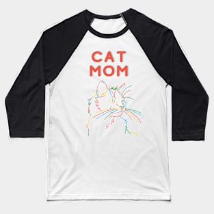 Cat Mom Baseball T-Shirt